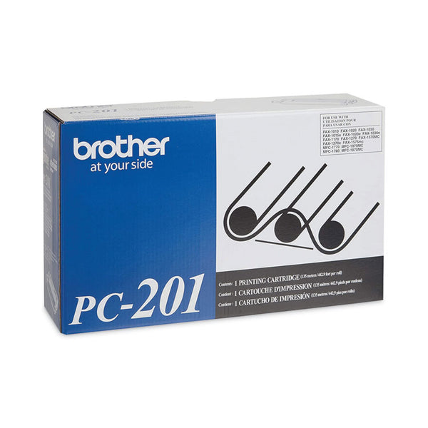 Brother PC-201 Thermal Transfer Print Cartridge, 450 Page-Yield, Black (BRTPC201)