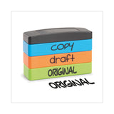 Trodat® Interlocking Stack Stamp, COPY, DRAFT, ORIGINAL, 1.81" x 0.63", Assorted Fluorescent Ink (USS8801) Each