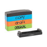 Trodat® Interlocking Stack Stamp, COPY, DRAFT, ORIGINAL, 1.81" x 0.63", Assorted Fluorescent Ink (USS8801) Each