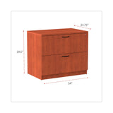Alera® Alera Valencia Series Lateral File, 2 Legal/Letter-Size File Drawers, Medium Cherry, 34" x 22.75" x 29.5" (ALEVA513622MC) Each