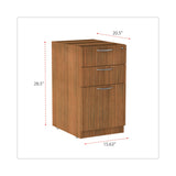 Alera® Alera Valencia Series Full Pedestal File, Left/Right, 3-Drawer: Box/Box/File, Legal/Letter, Modern Walnut,15.63 x 20.5 x 28.5 (ALEVA532822WA) Each
