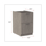 Alera® Alera Valencia Series Full Pedestal File, Left or Right, 2 Legal/Letter-Size File Drawers, Gray, 15.63" x 20.5" x 28.5" (ALEVA542822GY) Each