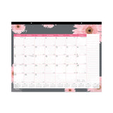 Brownline® Monthly Desk Pad Calendar, Pink Daisy Artwork, 22 x 17, Pink/White Sheets, Black Binding, 12-Month (Jan to Dec): 2026 (REDC193105) Each