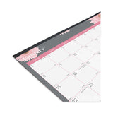 Brownline® Monthly Desk Pad Calendar, Pink Daisy Artwork, 22 x 17, Pink/White Sheets, Black Binding, 12-Month (Jan to Dec): 2026 (REDC193105) Each