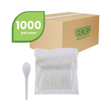 Eco-Products® Plantware Compostable Cutlery, Spoon, 6", Pearl White, 50/Pack, 20 Pack/Carton (ECOEPS013) Case of 1000