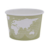 Eco-Products® World Art Renewable and Compostable Food Container, 16 oz, 4.05 Diameter x 3 h, Seafoam, Paper, 25/Pack, 20 Packs/Carton (ECOEPBSC16WA) Case of 500