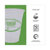 Eco-Products® GreenStripe Renewable and Compostable Cold Cups, 12 oz, Clear, 50/Pack, 20 Packs/Carton (ECOEPCC12GS) Case of 1000