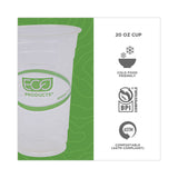 Eco-Products® GreenStripe Renewable and Compostable Cold Cups, 20 oz, Clear, 50/Pack, 20 Packs/Carton (ECOEPCC20GS) Case of 1000
