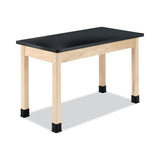Diversified Woodcrafts Classroom Science Table, 48w x 24d x 36h, Black ChemGuard High Pressure Laminate (HPL) Top, Maple Base (DVWP7102BM36N) Each