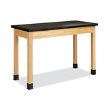 Diversified Woodcrafts Classroom Science Table, 54w x 24d x 30h, Black ChemGuard High Pressure Laminate (HPL) Top, Maple Base (DVWP7202BM30N) Each