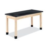Diversified Woodcrafts Classroom Science Table, 54w x 24d x 36h, Black ChemGuard High Pressure Laminate (HPL) Top, Oak Base (DVWP7202BK36N) Each