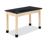 Diversified Woodcrafts Classroom Science Table, 48w x 24d x 36h, Black ChemGuard High Pressure Laminate (HPL) Top, Oak Base (DVWP7102BK36N) Each