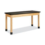 Diversified Woodcrafts Classroom Science Table, 60w x 24d x 36h, Black ChemGuard High Pressure Laminate (HPL) Top, Oak Base (DVWP7602BK36N) Each