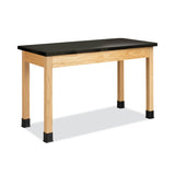 Diversified Woodcrafts Classroom Science Table, 48w x 24d x 30h, Black ChemGuard High Pressure Laminate (HPL) Top, Maple Base (DVWP7102BM30N) Each