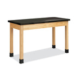 Diversified Woodcrafts Classroom Science Table, 48w x 24d x 30h, Black ChemGuard High Pressure Laminate (HPL) Top, Oak Base (DVWP7102BK30N) Each