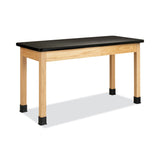 Diversified Woodcrafts Classroom Science Table, 54w x 24d x 30h, Black High Pressure Laminate (HPL) Top, Maple Base (DVWP720LBBM30N) Each
