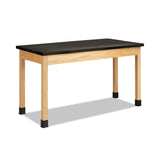 Diversified Woodcrafts Classroom Science Table, 60w x 30d x 36h, Black High Pressure Laminate (HPL) Top, Oak Base (DVWP714LBBK36N) Each