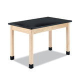 Diversified Woodcrafts Classroom Science Table, 60w x 24d x 30h, Black Phenolic Resin Top, Maple Base (DVWP7604M30N) Each