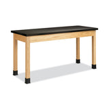 Diversified Woodcrafts Classroom Science Table, 60w x 24d x 30h, Black Epoxy Resin Top, Oak Base (DVWP7606K30N)
