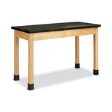 Diversified Woodcrafts Classroom Science Table, 54w x 24d x 36h, Black Phenolic Resin Top, Oak Base (DVWP7204K36N) Each