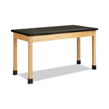 Diversified Woodcrafts Classroom Science Table, 60w x 30d x 36h, Black ChemGuard High Pressure Laminate (HPL) Top, Oak Base (DVWP7142BK36N) Each
