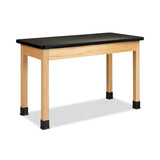 Diversified Woodcrafts Classroom Science Table, 48w x 24d x 30h, Black High Pressure Laminate (HPL) Top, Maple Base (DVWP710LBBM30N) Each