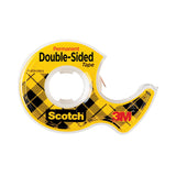 Scotch® Double-Sided Permanent Tape in Handheld Dispenser, 1" Core, 0.5" x 20.83 ft, Clear (MMM136) Each
