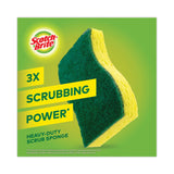 Scotch-Brite® Heavy-Duty Scrub Sponge, 4.5 x 2.7, 0.6" Thick, Yellow/Green, 6/Pack (MMM426) Pack of 6