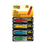 Post-it® Flags Arrow Message 0.5" Page Flags w/Dispensers, "Sign Here", Asst Primary, 30 Flags Dispenser, 4 Dispensers/Pack (MMM684SH) Pack of 140
