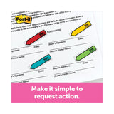 Post-it® Flags Arrow Message 0.5" Page Flags w/Dispensers, "Sign Here", Asst Primary, 30 Flags Dispenser, 4 Dispensers/Pack (MMM684SH) Pack of 140