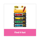 Post-it® Flags Arrow Message 0.5" Page Flags w/Dispensers, "Sign Here", Asst Primary, 30 Flags Dispenser, 4 Dispensers/Pack (MMM684SH) Pack of 140