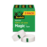 Scotch® Magic Tape Refill, 1" Core, 0.5" x 36 yds, Clear, 3/Pack (MMM810H3) Pack of 3