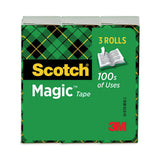Scotch® Magic Tape Refill, 1" Core, 0.75" x 83.33 ft, Clear, 3/Pack (MMM810K3) Pack of 3