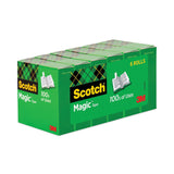 Scotch® Magic Tape Refill, 1" Core, 0.75" x 83.33 ft, Clear, 6/Pack (MMM810K6) Pack of 6