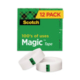 Scotch® Magic Tape Value Pack, 1" Core, 0.75" x 83.33 ft, Clear, 12/Pack (MMM810K12) Pack of 12