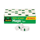 Scotch® Magic Tape Cabinet Pack, 1" Core, 0.75" x 83.33 ft, Clear, 18/Pack (MMM810K18CP) Pack of 18