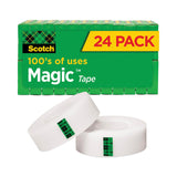 Scotch® Magic Tape Value Pack, 1" Core, 0.75" x 83.33 ft, Clear, 24/Pack (MMM810K24) Pack of 24