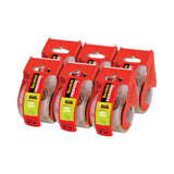 Scotch® Sure Start Packaging Tape with Dispenser, 1.5" Core, 1.88" x 22.2 yds, Clear, 6/Pack (MMM1456) Pack of 6