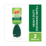 Scotch-Brite Heavy-Duty Dishwand Refills, 2.9" x 2.2", 2/Pack, Green (MMM4817RSC) Pack of 2