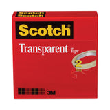 Scotch® Transparent Tape, 3" Core, 0.5" x 72 yds, Transparent, 2/Pack (MMM6002P1272) Pack of 2
