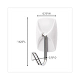 Command™ General Purpose Hooks, Small, Metal, White/Silver, 0.5 lb Capacity, 28 Hooks and 32 Strips/Pack (MMM17067MPES) Pack of 28