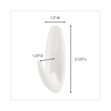 Command™ General Purpose Designer Hooks, Medium, Plastic, White, 3 lb Capacity, 50 Hooks and 50 Strips/Carton (MMM17081CABPK) Case of 50