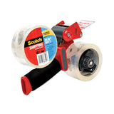 Scotch® Packaging Tape Dispenser with Two Rolls of Tape, 3" Core, For Rolls Up to 2" x 60 yds, Red (MMM38502ST) Pack of 2