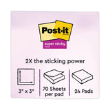 Post-it® Notes Super Sticky Pads in Energy Boost Collection Colors, Cabinet Pack, 3" x 3", 70 Sheets/Pad, 24 Pads/Pack (MMM65424SSAUCP) Pack of 24