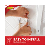 Command™ General Purpose Wire Hooks Multi-Pack, Small, Metal, White, 0.5 lb Capacity, 9 Hooks and 12 Strips/Pack (MMM170679ES) Pack of 9