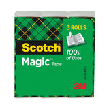 Scotch® Magic Tape Refill, 3" Core, 1" x 72 yds, Clear, 3/Pack (MMM810723PK) Pack of 3