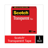 Scotch® Transparent Tape, 1" Core, 0.75" x 36 yds, Transparent (MMM600341296) Each