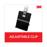 3M™ Fold-Flat Freestanding Desktop Copyholder, 150 Sheet Capacity, Plastic, Black/Silver Clip (MMMDH340MB) Each