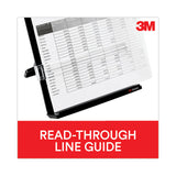 3M™ Fold-Flat Freestanding Desktop Copyholder, 150 Sheet Capacity, Plastic, Black/Silver Clip (MMMDH340MB) Each