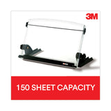 3M™ In-Line Adjustable Desktop Copyholder,150 Sheet Capacity, Plastic, Black/Clear (MMMDH630) Each